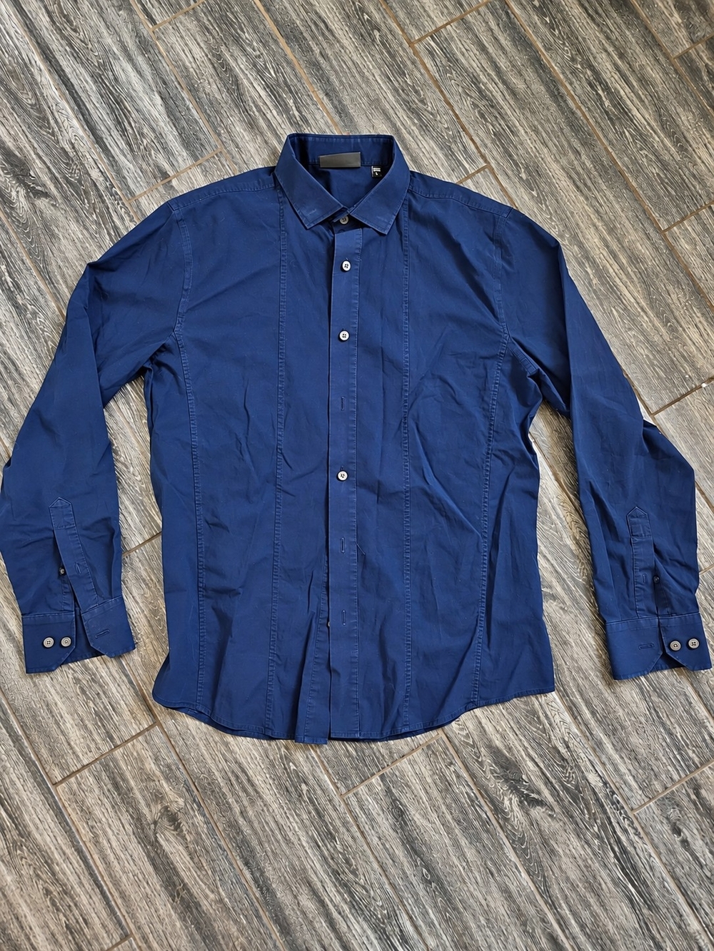 Murano Men's Deep Blue Button-Up Dress Shirt